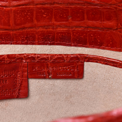 Nancy Gonzalez Crocodile Foldover Clutch Red 7 of 12