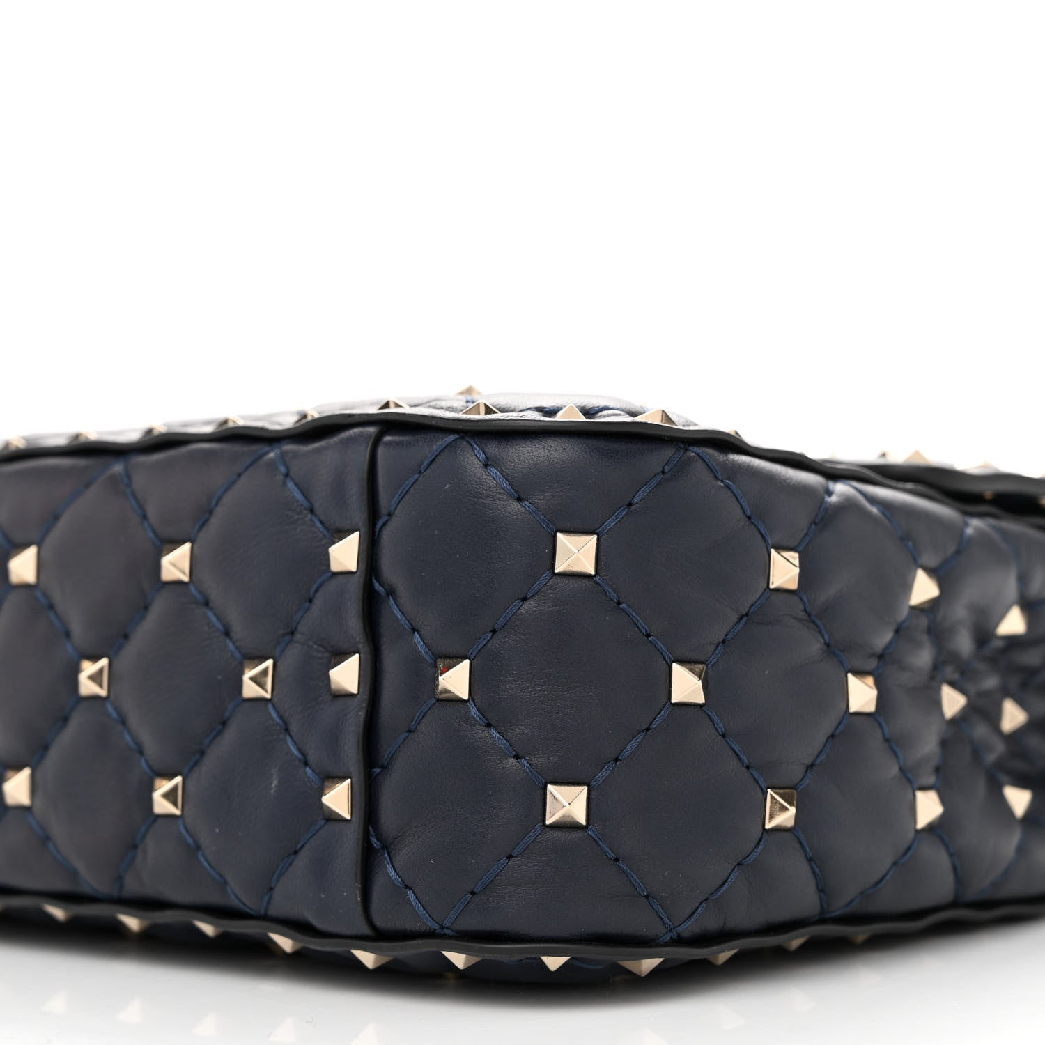 Valentino Garavani Nappa Medium Rockstud Spike Shoulder Bag Marine 9 of 11