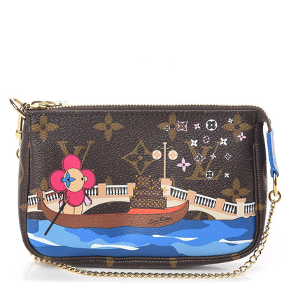 Louis Vuitton Monogram 2019 Christmas Animation Mini Venice Pochette Accessories Blue 1 of 8