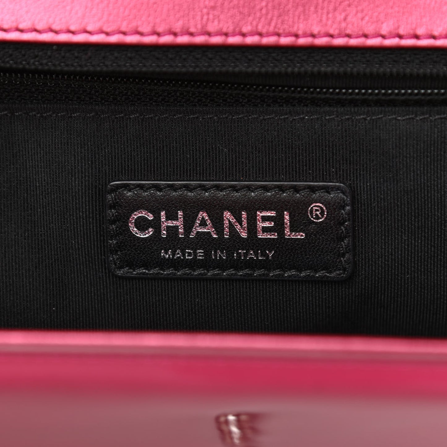Metallic Patent Quilted New Medium Boy Flap Fuchsia