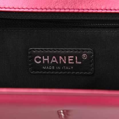 Chanel Metallic Patent Quilted New Medium Boy Flap Fuchsia 6 of 11