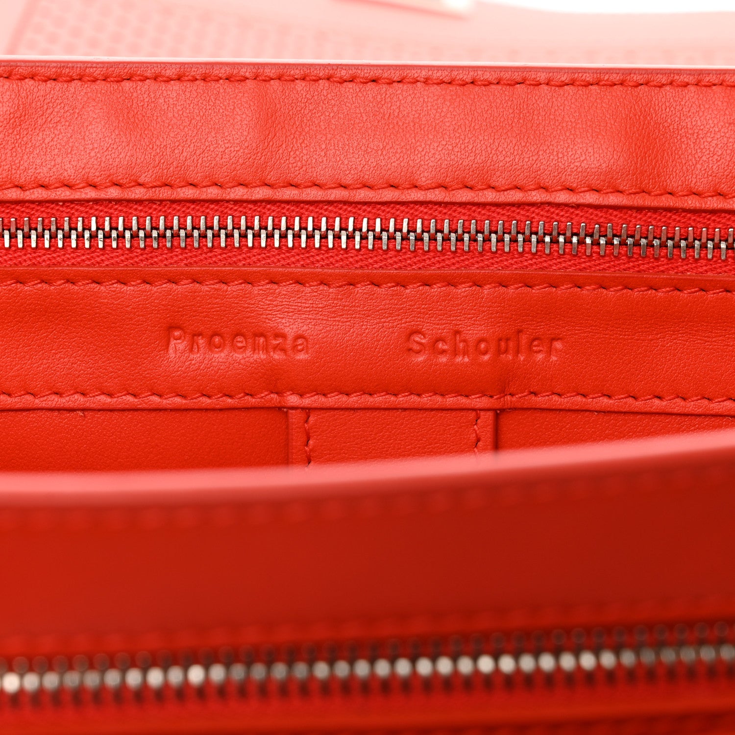 Proenza Schouler Lambskin Perforated Medium PS1 Satchel Fire Red 6 of 12