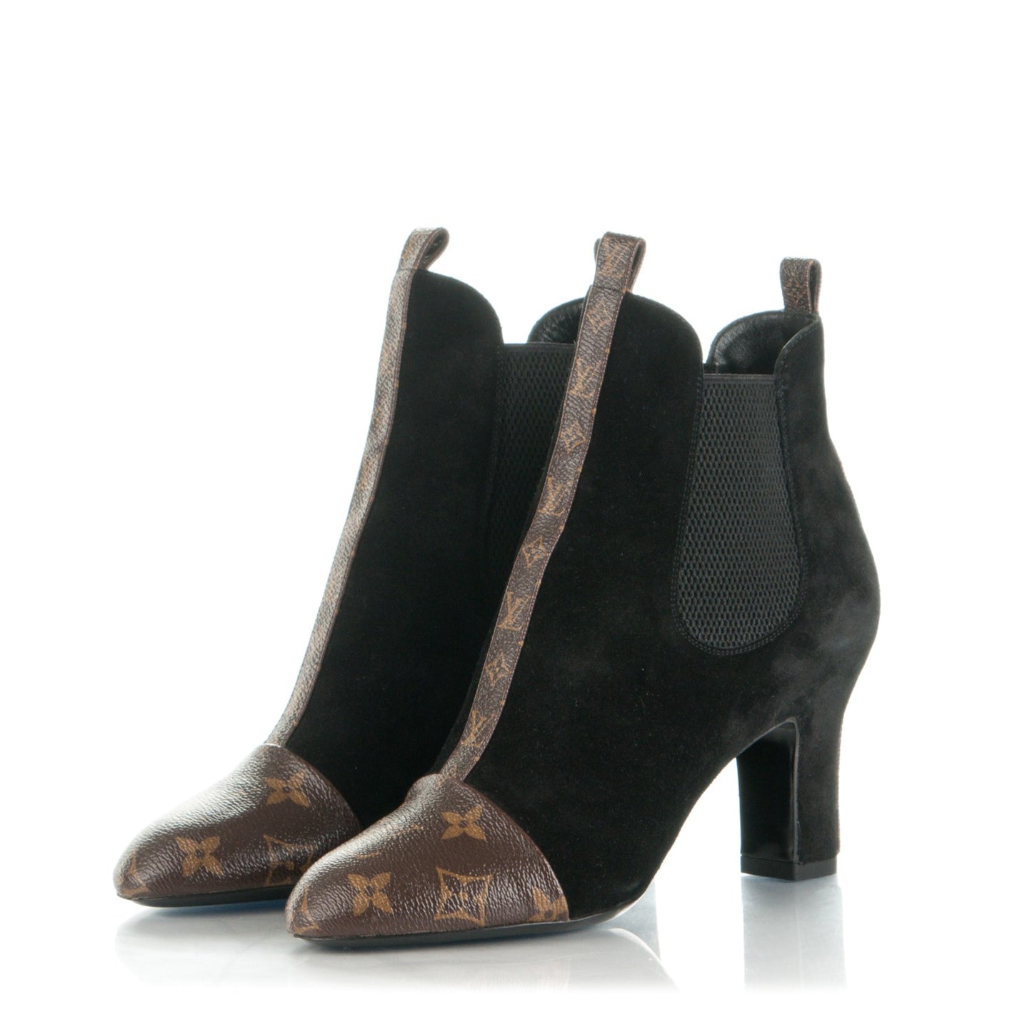Monogram Suede Revival Ankle Boots 37 Black