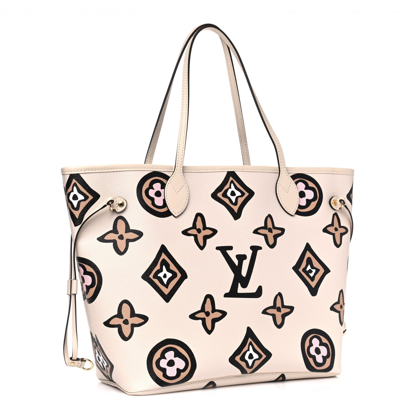 Monogram Giant Wild At Heart Neverfull MM Creme