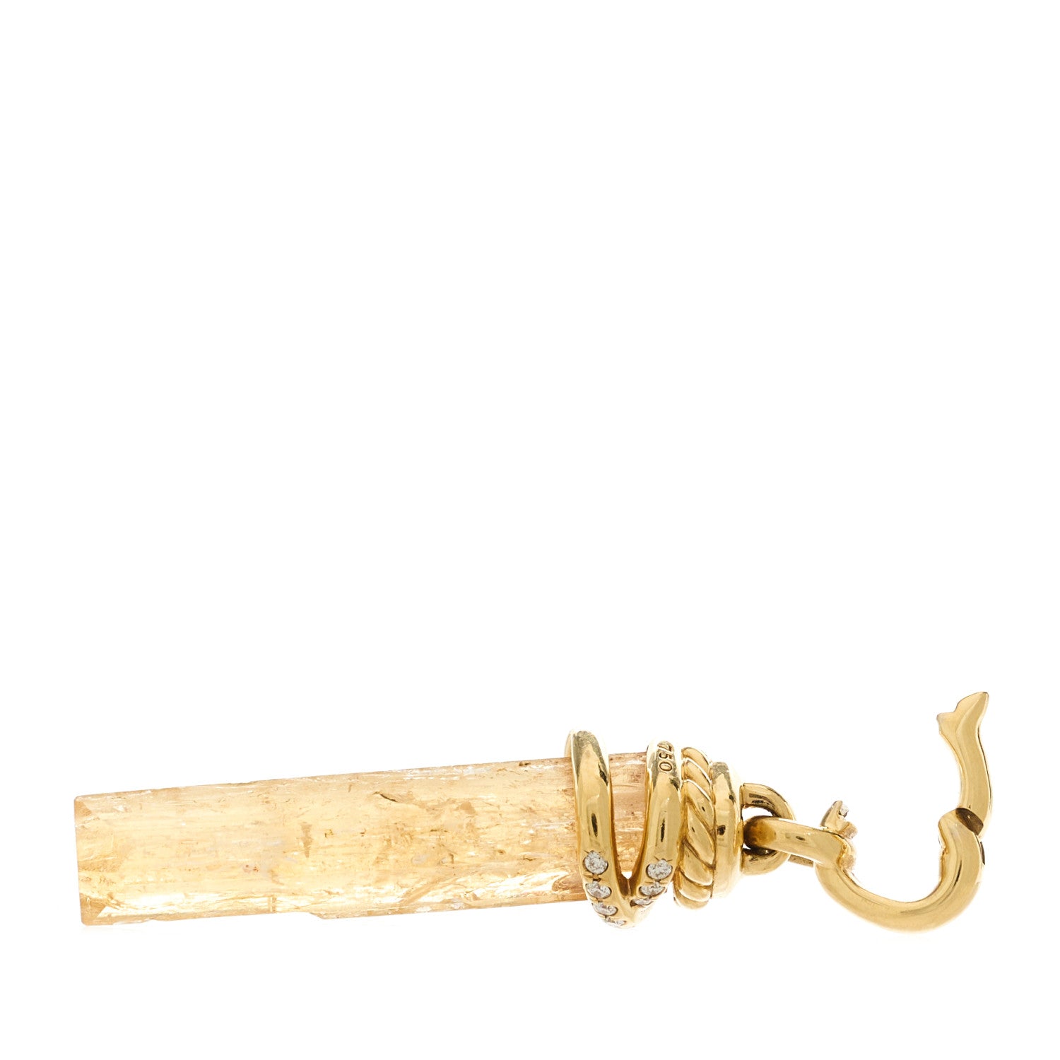 David Yurman 18K Yellow Gold Diamond Imperial Topaz Wrapped Amulet Pendant 5 of 5