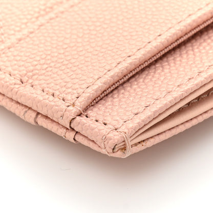 Chanel Metallic Caviar Chevron Quilted Vintage Mademoiselle Card Holder Pink 13 of 14