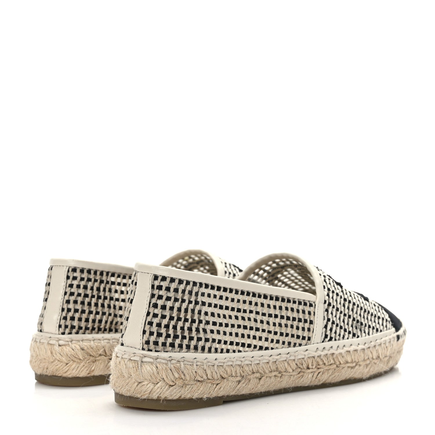 Chanel Mesh Grosgrain CC Espadrilles 39 Beige Black 4 of 7