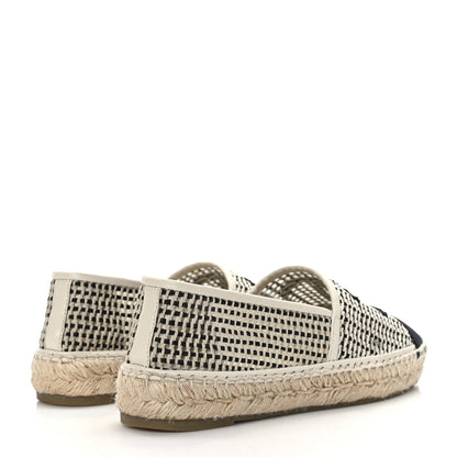 Chanel Mesh Grosgrain CC Espadrilles 39 Beige Black 4 of 7