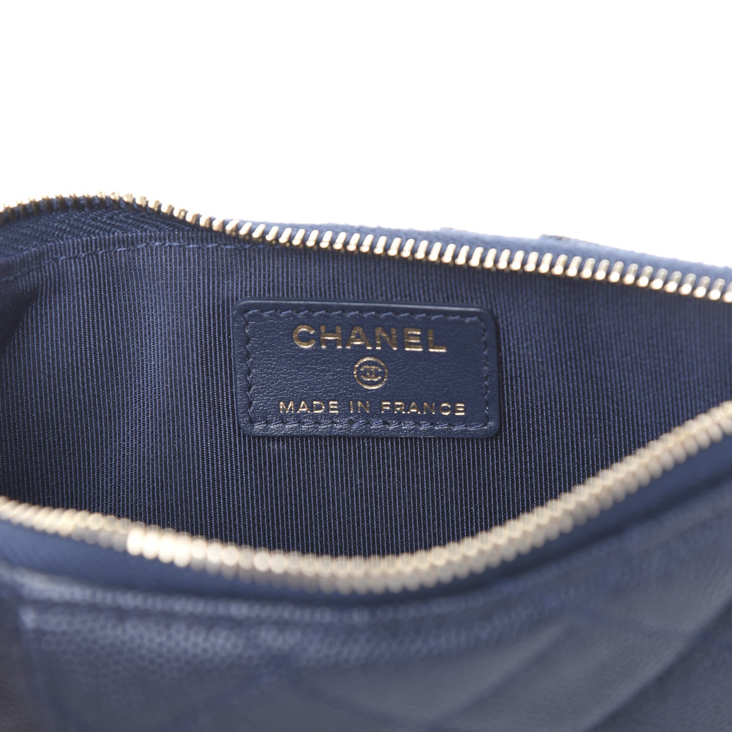 Chanel Caviar Quilted Classic Flat Wallet Pouch Blue 11 of 12