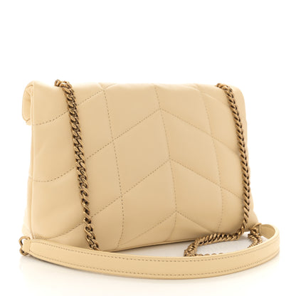 Saint Laurent Lambskin Quilted Toy Loulou Puffer Monogram Chain Satchel  Jaune Pale 3 of 11