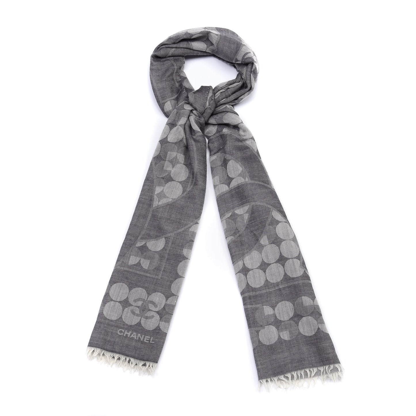 Cashmere Silk CC Scarf Grey