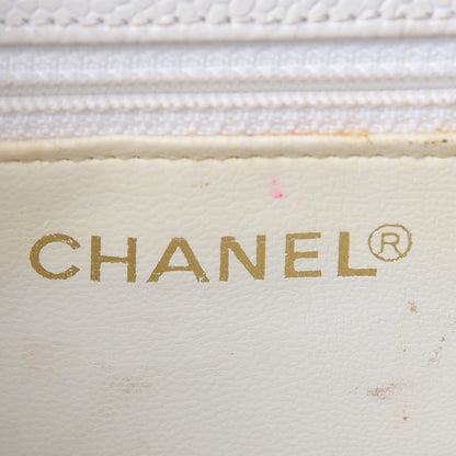 Chanel Caviar Quilted Single Flap Shoulder Bag White 6 of 16