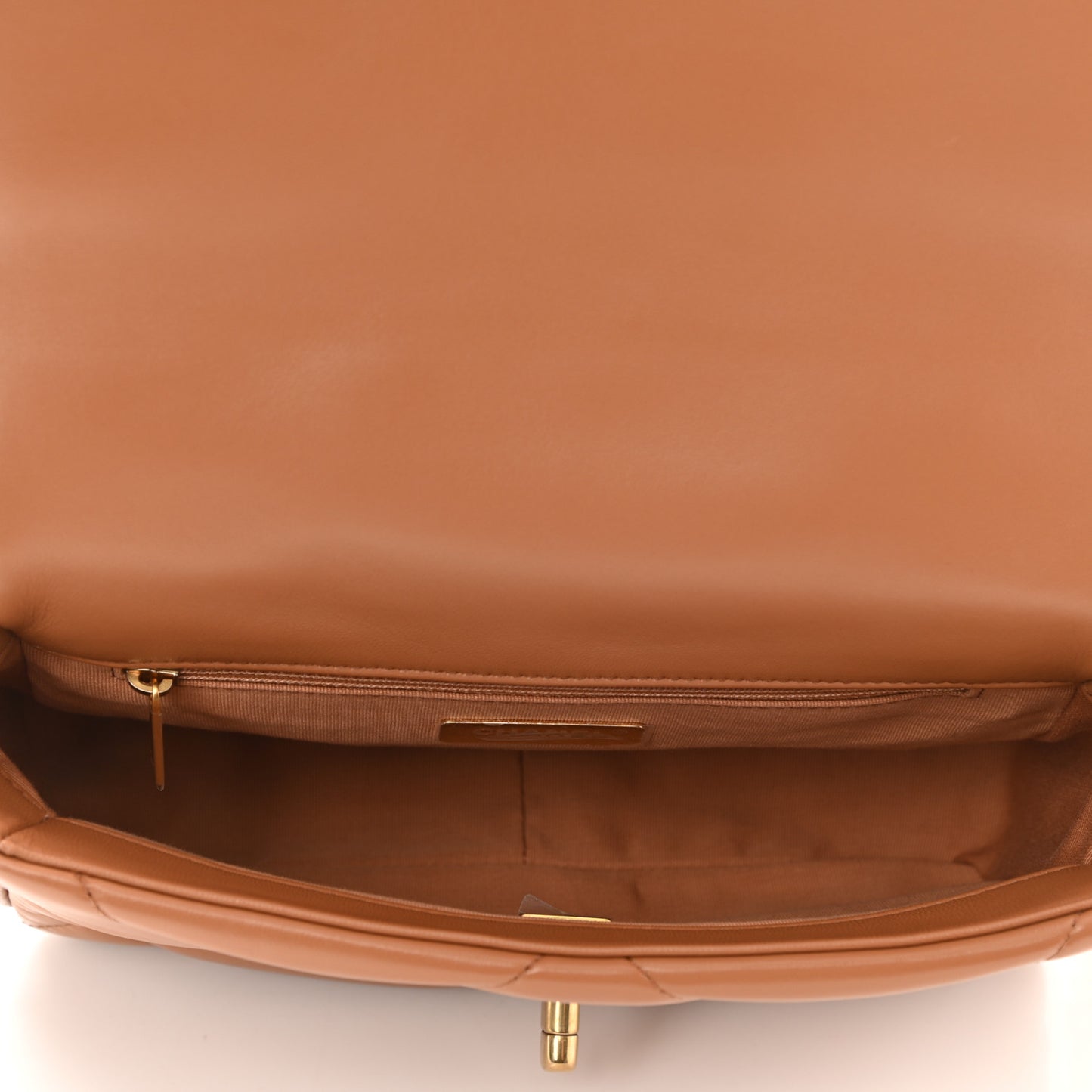 Lambskin Quilted Medium Chanel 19 Flap Brown