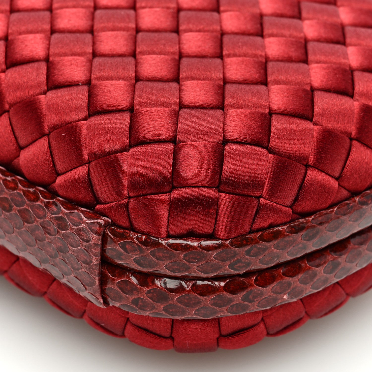 Bottega Veneta Satin Intreccio Impero Ayers Chain Knot Clutch Red 9 of 9
