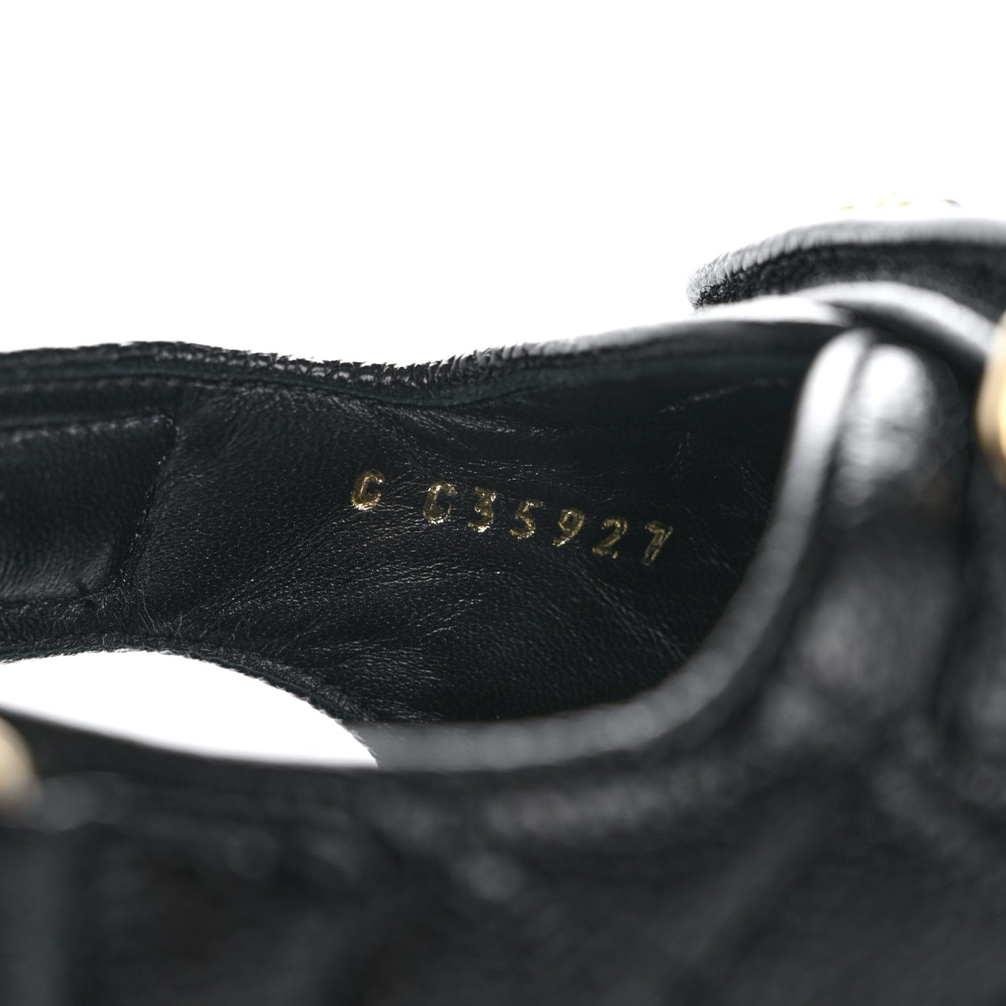 Grained Calfskin Velcro Dad Sandals 37.5 Black