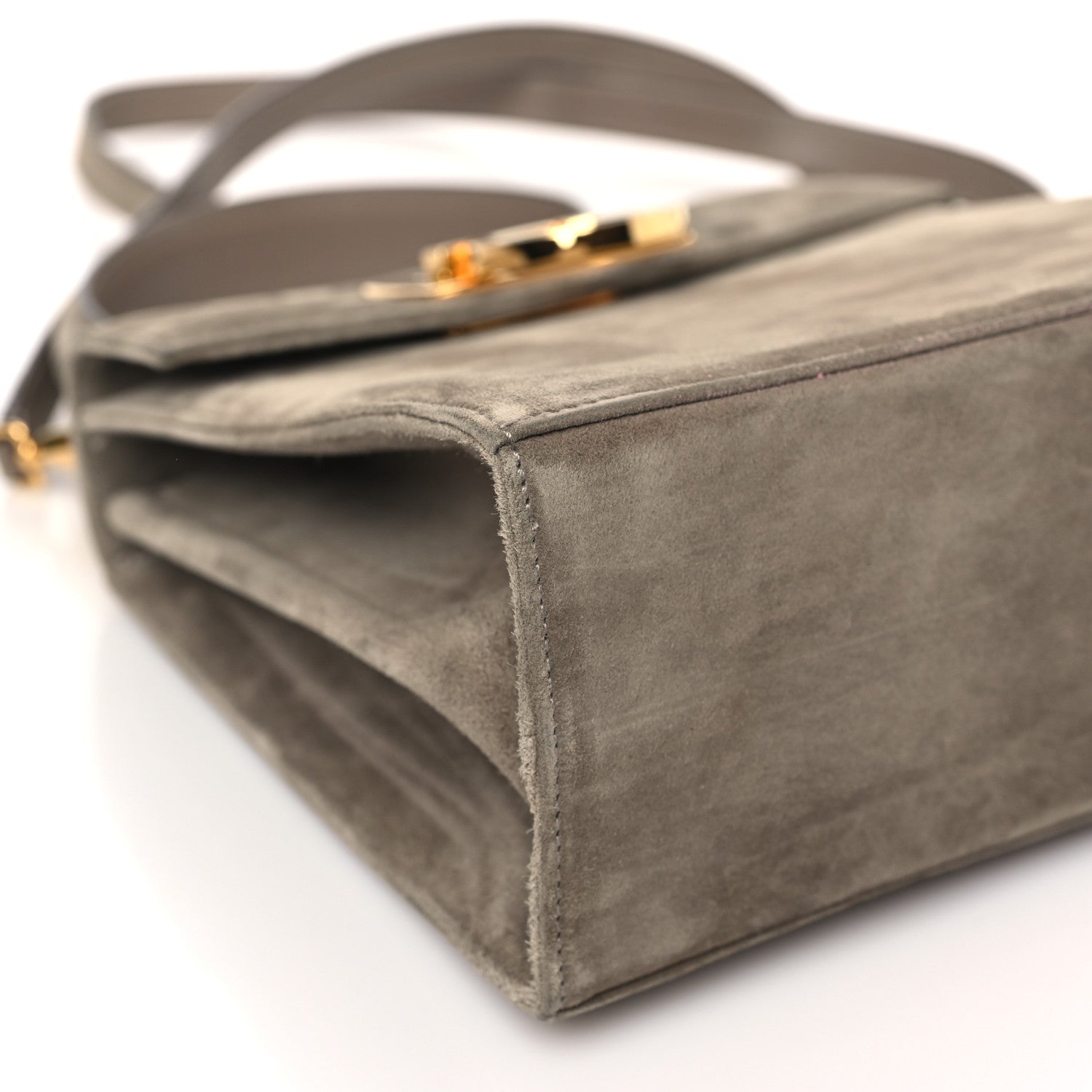 Salvatore Ferragamo Suede Gancini 2-Way Top Handle Bag Taupe 8 of 11