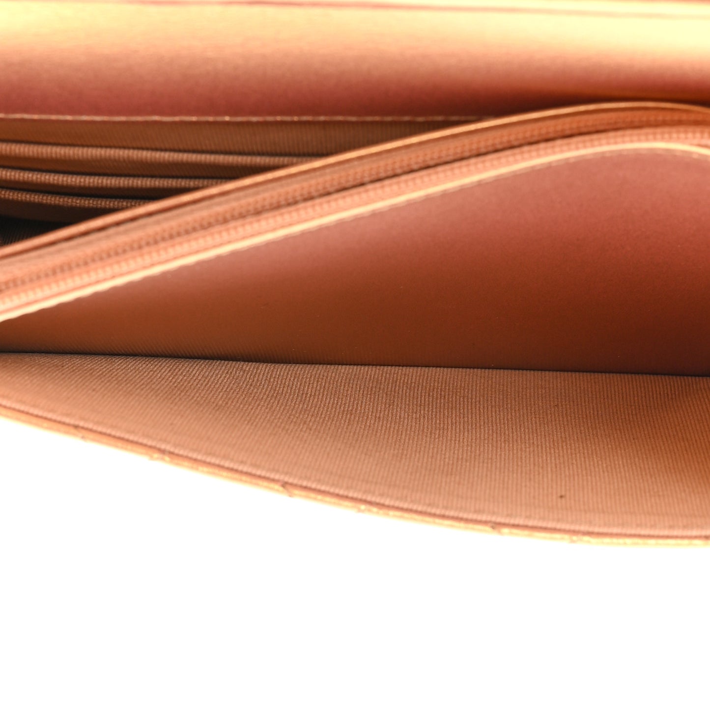 Metallic Lambskin Quilted Wallet On Chain WOC Golden