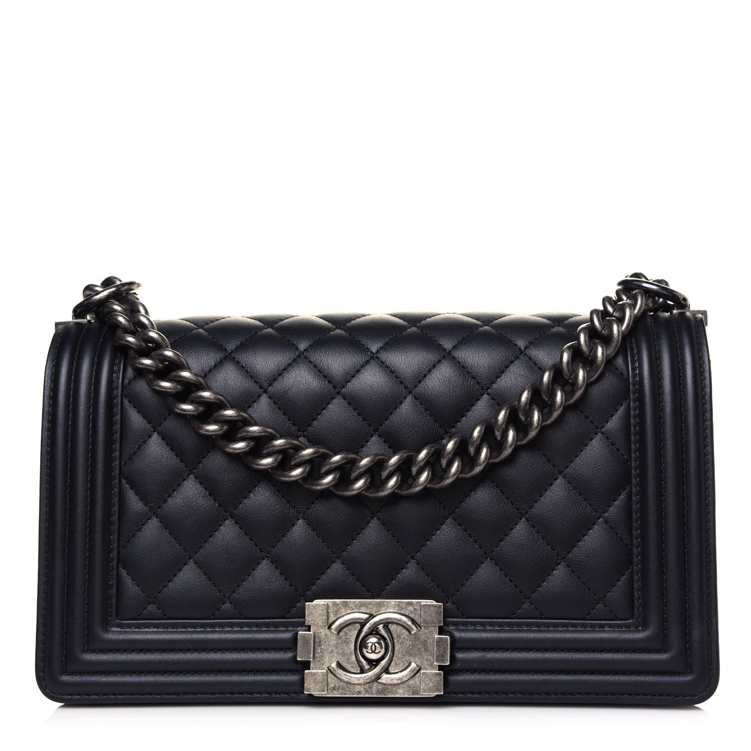 Chanel Calfskin Quilted Medium Boy Flap Black 1 of 12