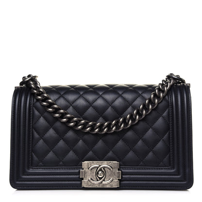 Chanel Calfskin Quilted Medium Boy Flap Black 1 of 12