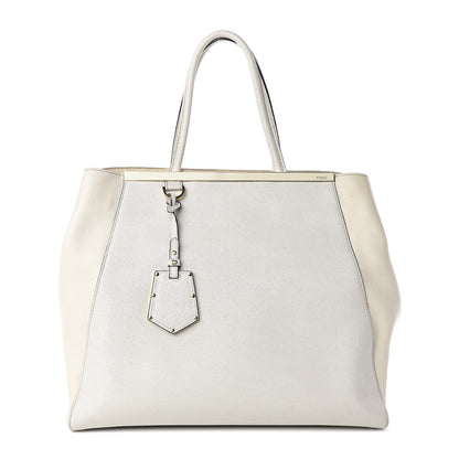 Fendi Vitello Elite Large 2Jours Tote Latte Bianco 1 of 15