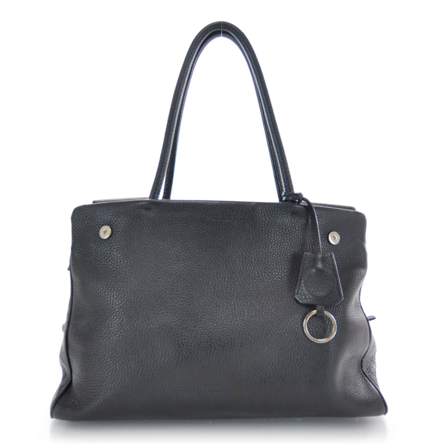 Leather Large Tote Nero Black