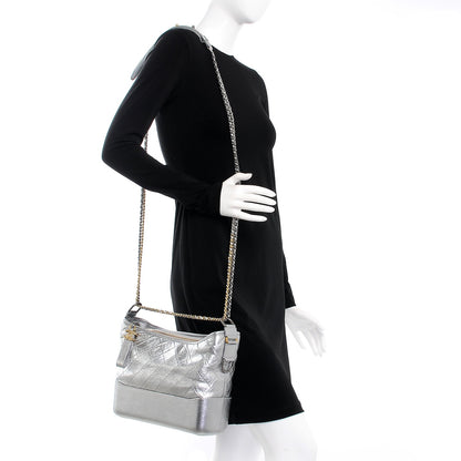 Chanel Metallic Aged Calfskin Quilted Medium Gabrielle Silver 2 of 9