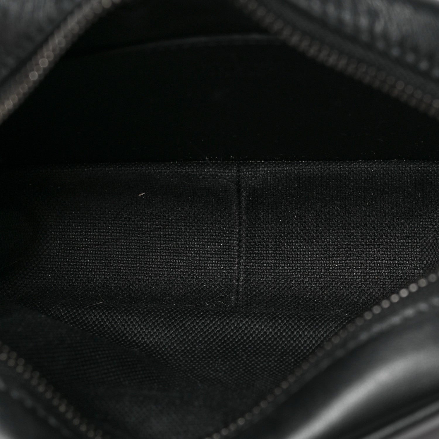 Gucci Calfskin Matelasse Monochrome Mini GG Marmont Chain Shoulder Bag Black 5 of 8