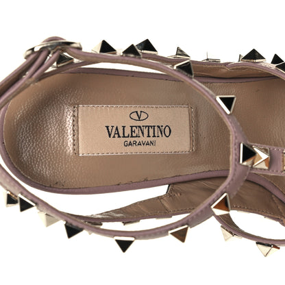 Valentino Garavani Patent Nappa Rockstud Ankle Strap 100mm Pumps 37.5 Black Poudre 9 of 11