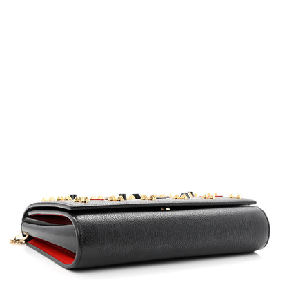 Christian Louboutin Grained Calfskin Spikes Loubinthesky Paloma Wallet On Chain Black Multimetal 4 of 11
