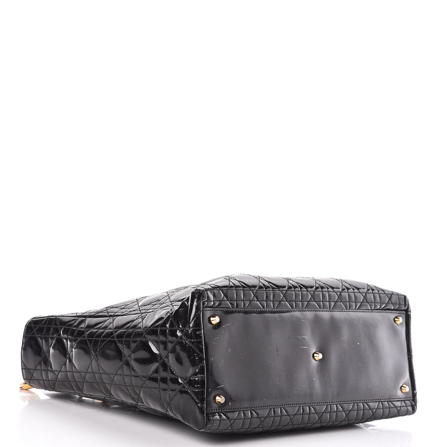 Patent Cannage Large Lady Dior Black