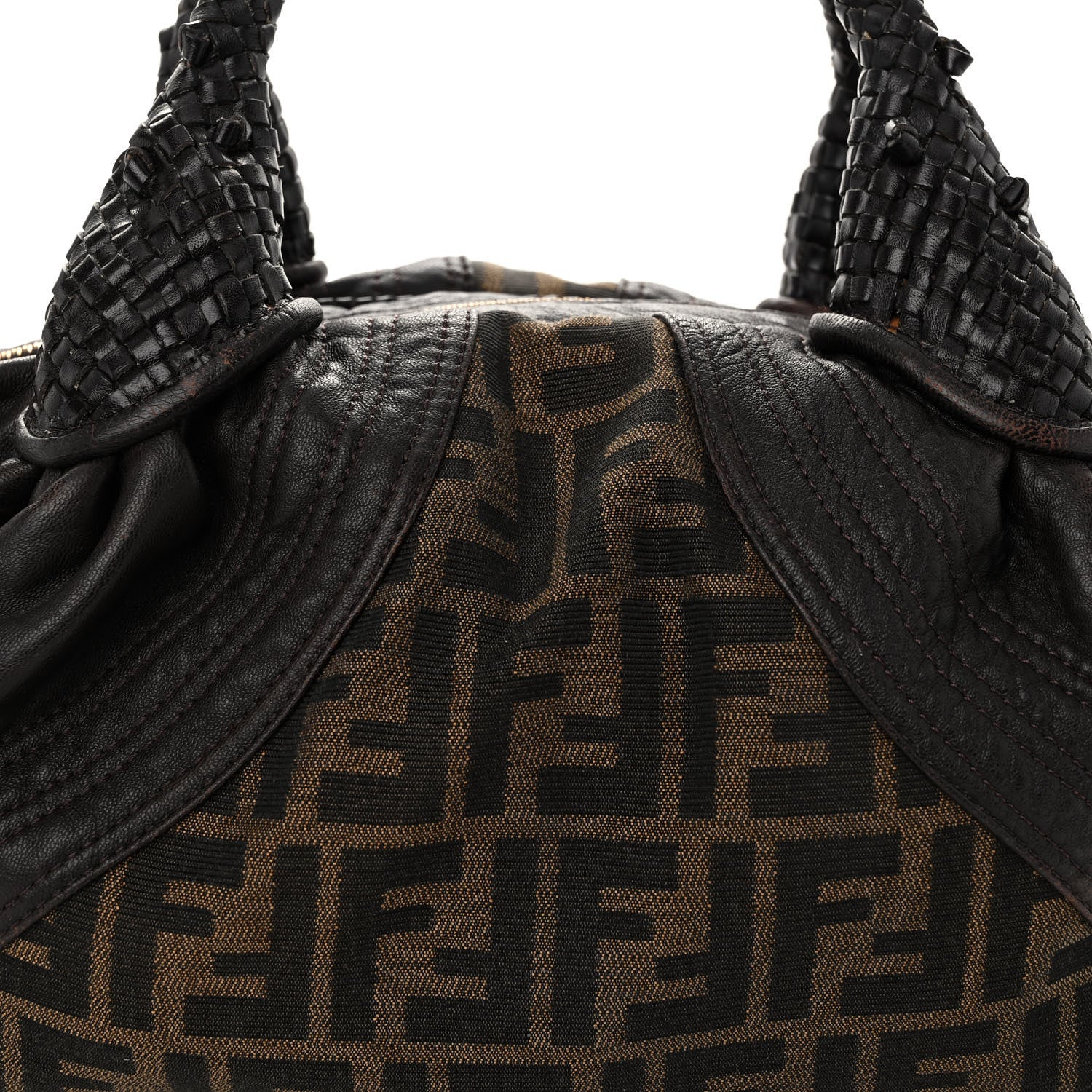 Fendi Zucca Nappa Nuvolata Vitello Tortuga Spy Bowler Tobacco Moro 7 of 10