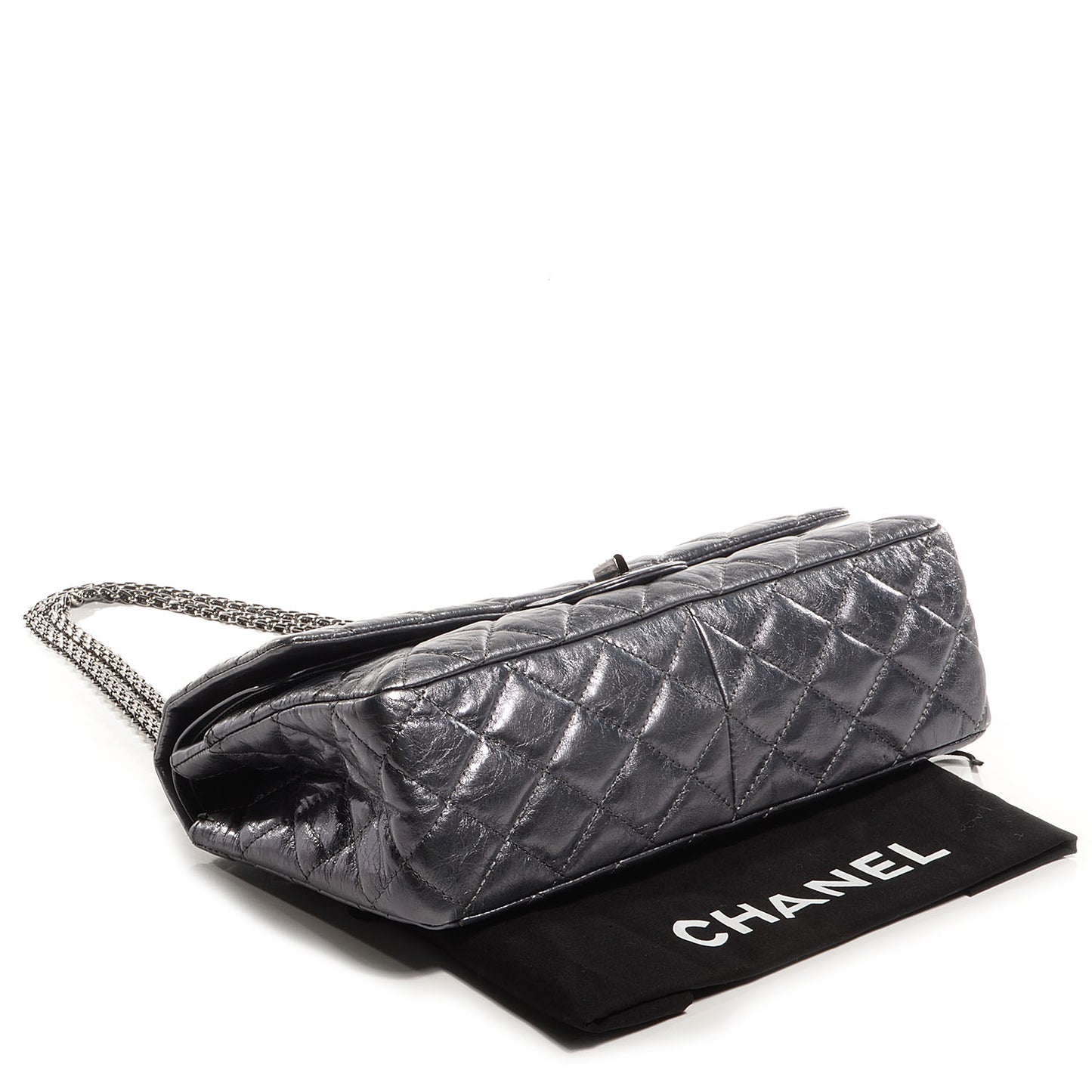 Aged Calfskin 2.55 Reissue 227 Flap Dark Silver