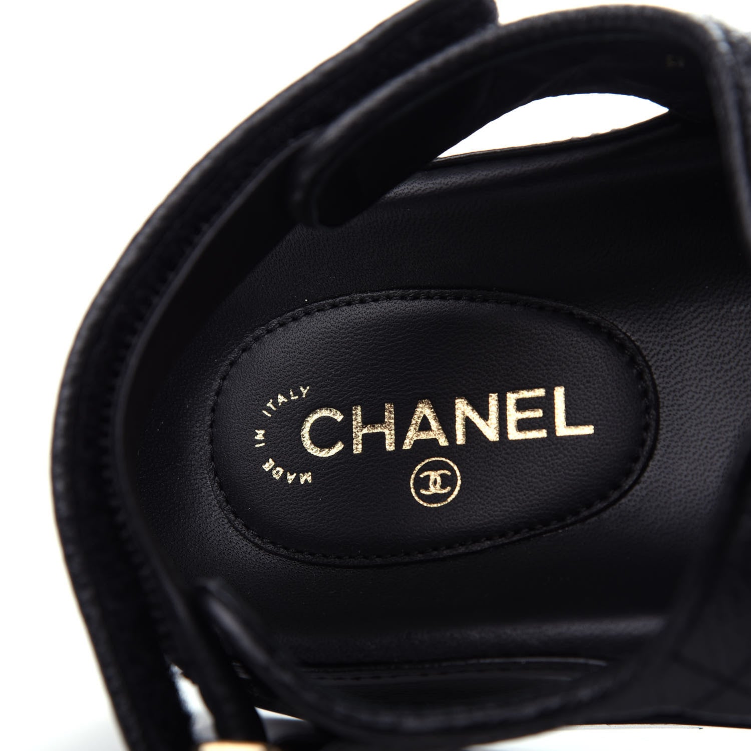 Chanel Grained Calfskin Velcro Dad Sandals 36.5 Black 8 of 11