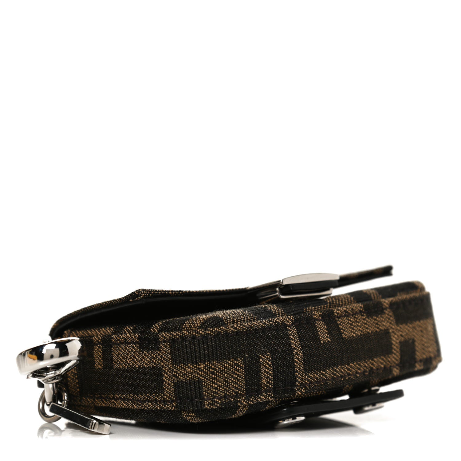 Fendi Fabric Jacquard FF 1974 Nano Baguette Charm Tobacco Moro Black 7 of 10