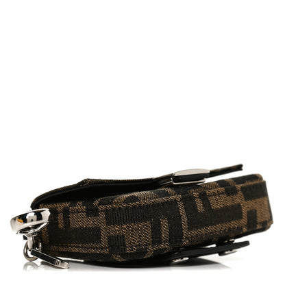 Fendi Fabric Jacquard FF 1974 Nano Baguette Charm Tobacco Moro Black 7 of 10