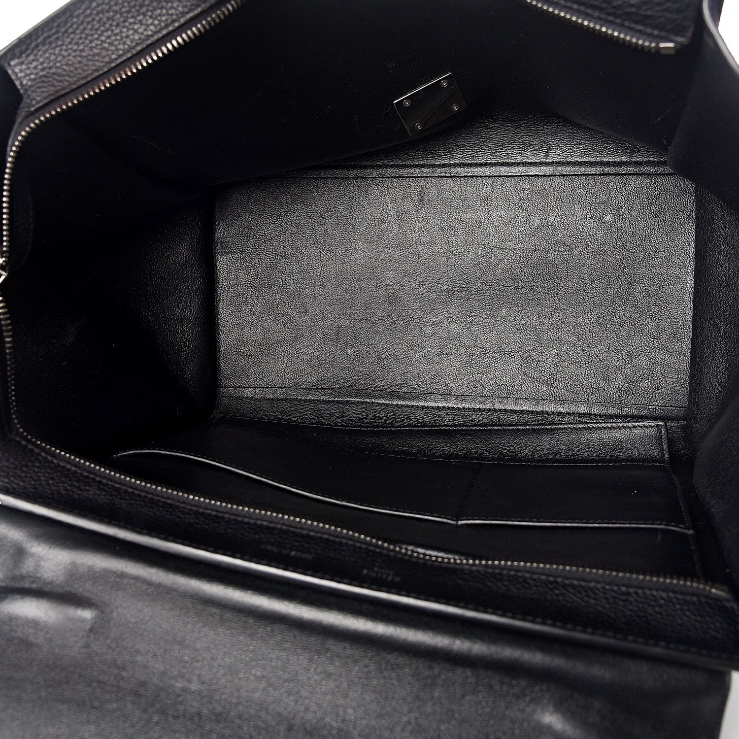 Celine Drummed Calfskin Suede Medium Trapeze Black 4 of 13