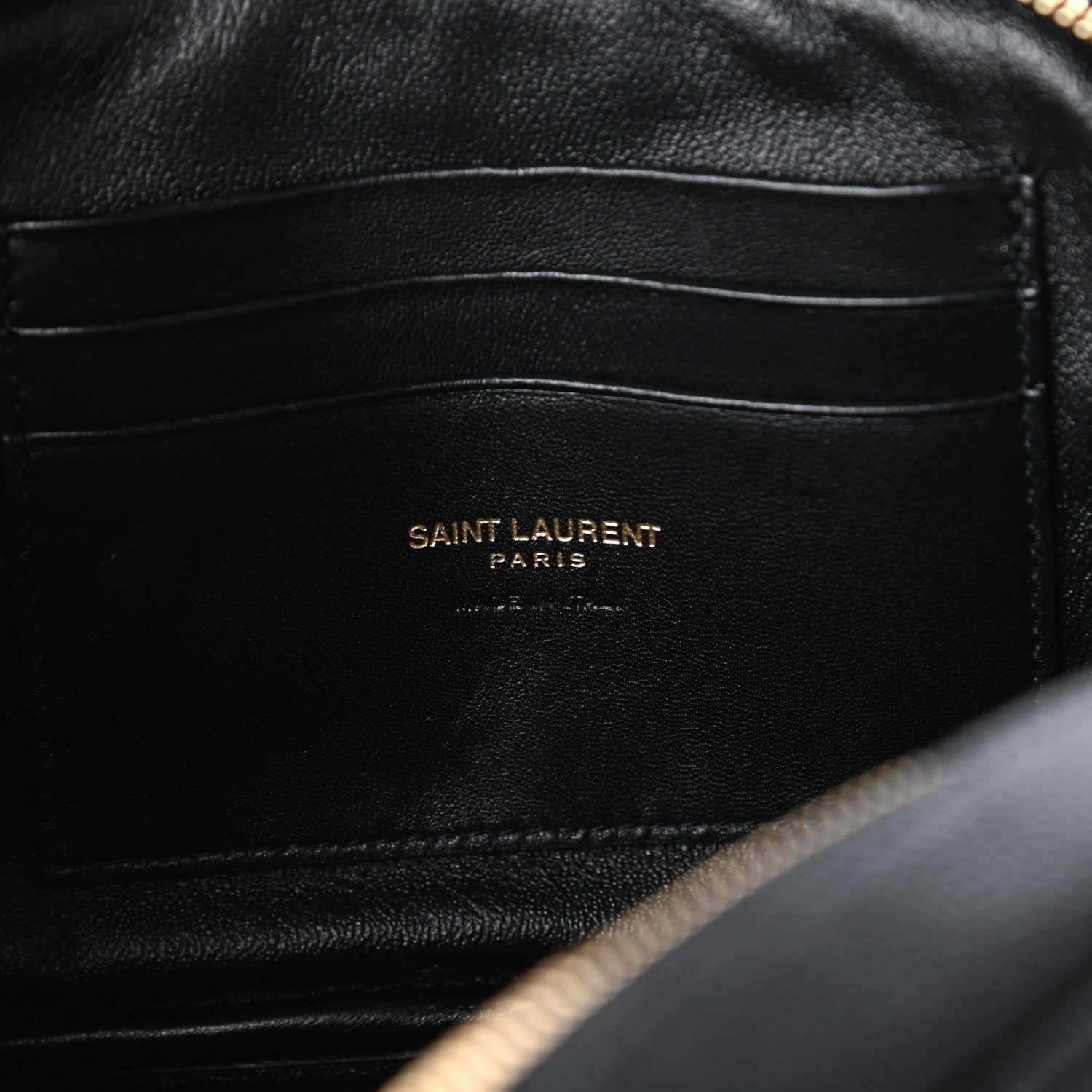 Saint Laurent Grain De Poudre Matelasse Monogram Mini Lou Camera Bag Black 6 of 8