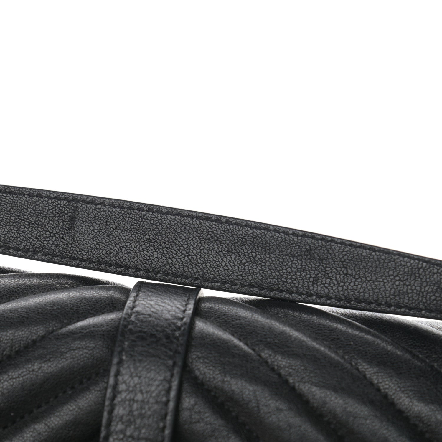 Saint Laurent Sheepskin Matelasse Chevron Monogram Monochrome Large College Satchel Black 13 of 14