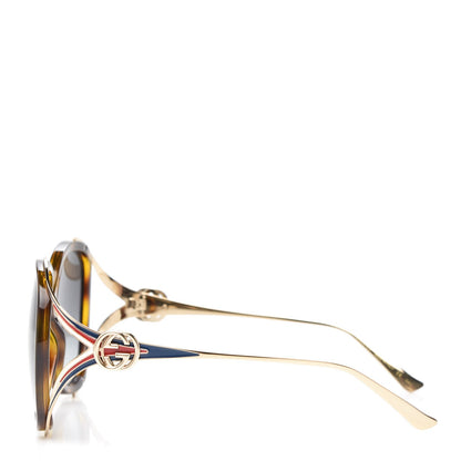 Gucci Round Frame Injected GG0226S Sunglasses Tortoise 3 of 8