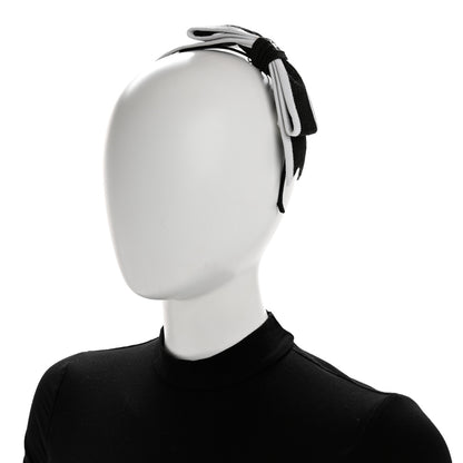 Chanel Raffia Bow CC Headband Black White 2 of 6