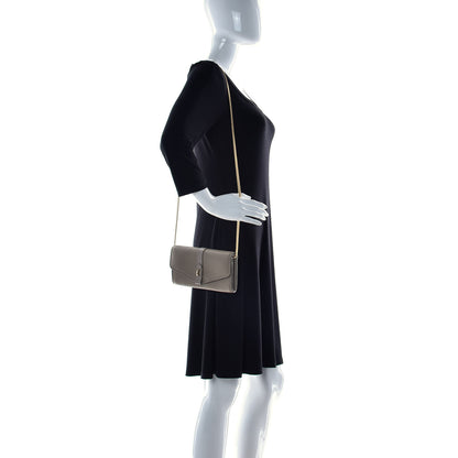 Chloe Grained Calfskin Aby Chain Wallet Motty Grey 3 of 10