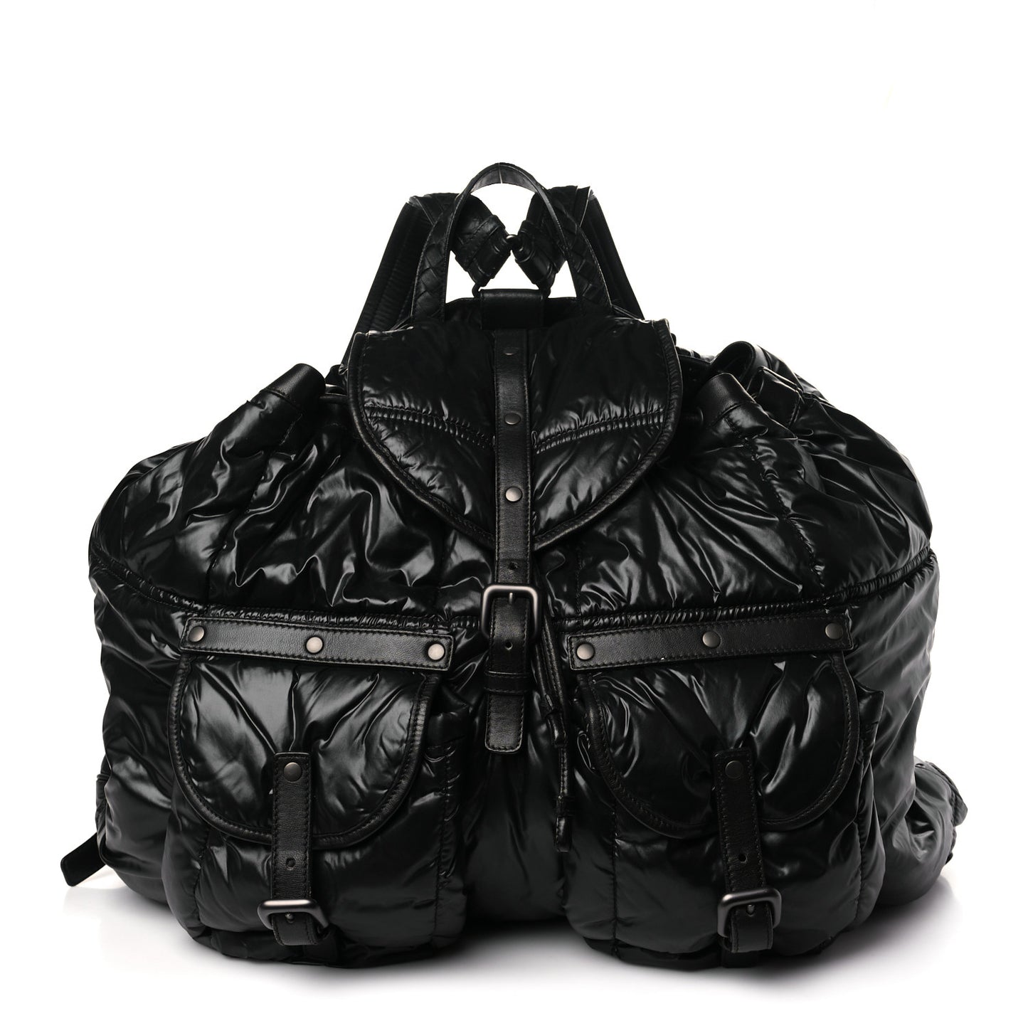Nylon Calfskin Spinnaker Backpack Black