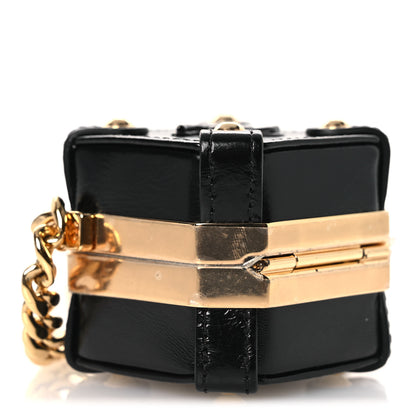 Chanel Shiny Crumpled Calfskin Minaudiere Clutch With Chain Black 9 of 12