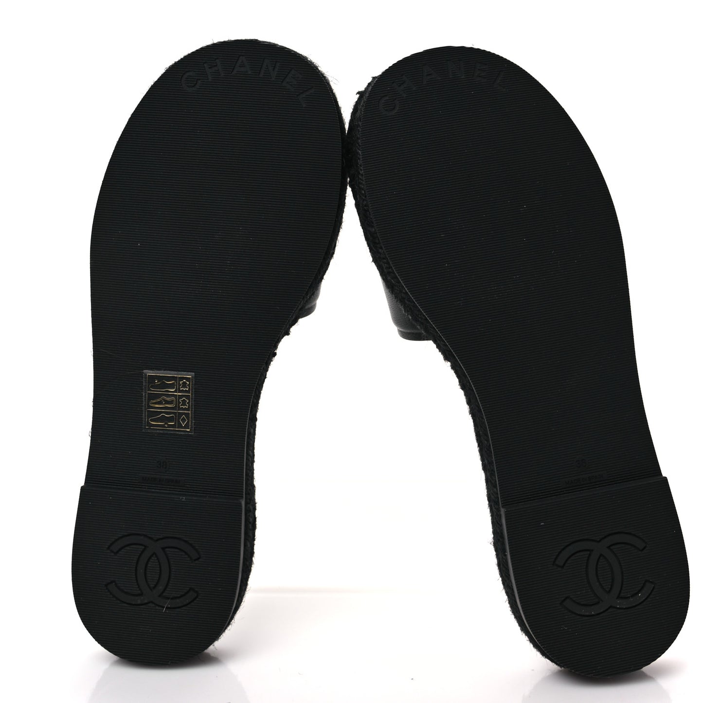 Lambskin Espadrille Mule Sandals 38 Black
