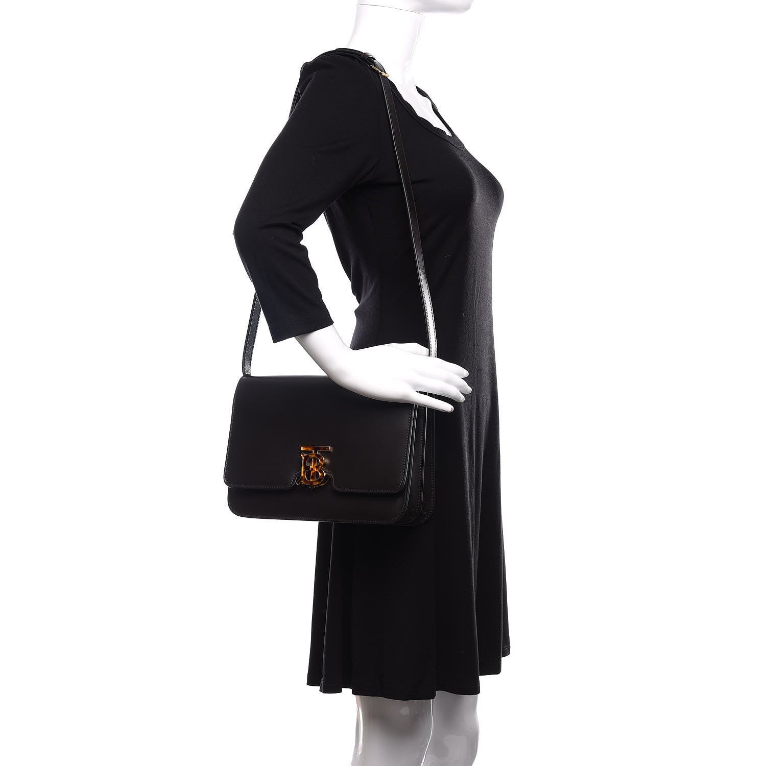Burberry Calfskin Medium TB Bag Coffee 2 of 11