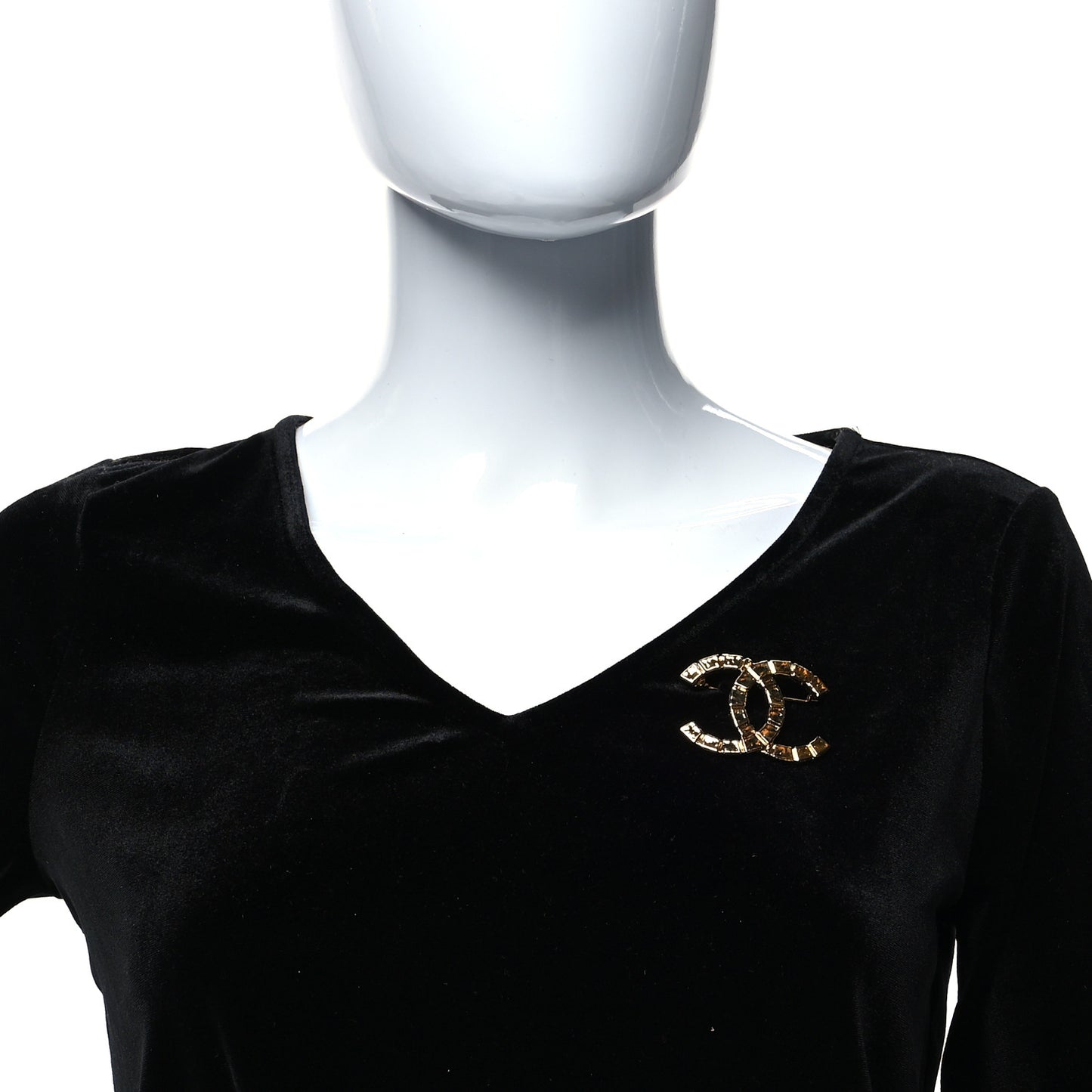 Metal CC Brooch Gold