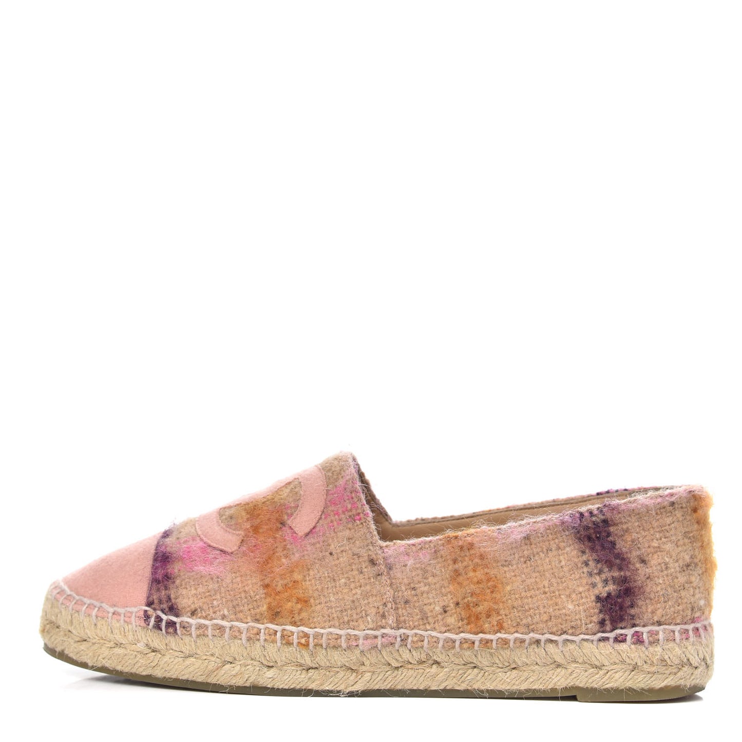 Tweed CC Espadrilles 41 Pink Multicolor