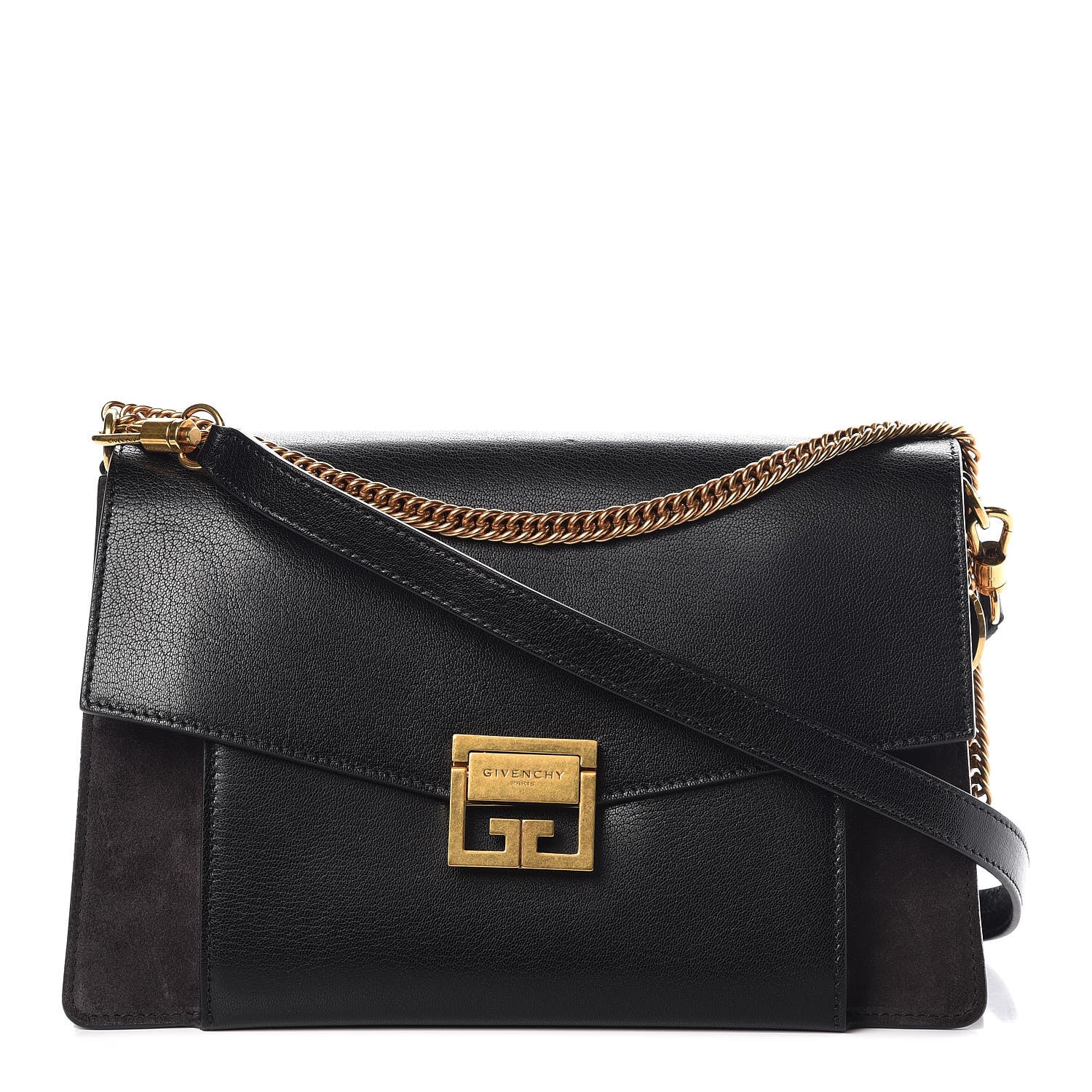 Givenchy Calfskin Suede Medium GV3 Flap Black 1 of 9