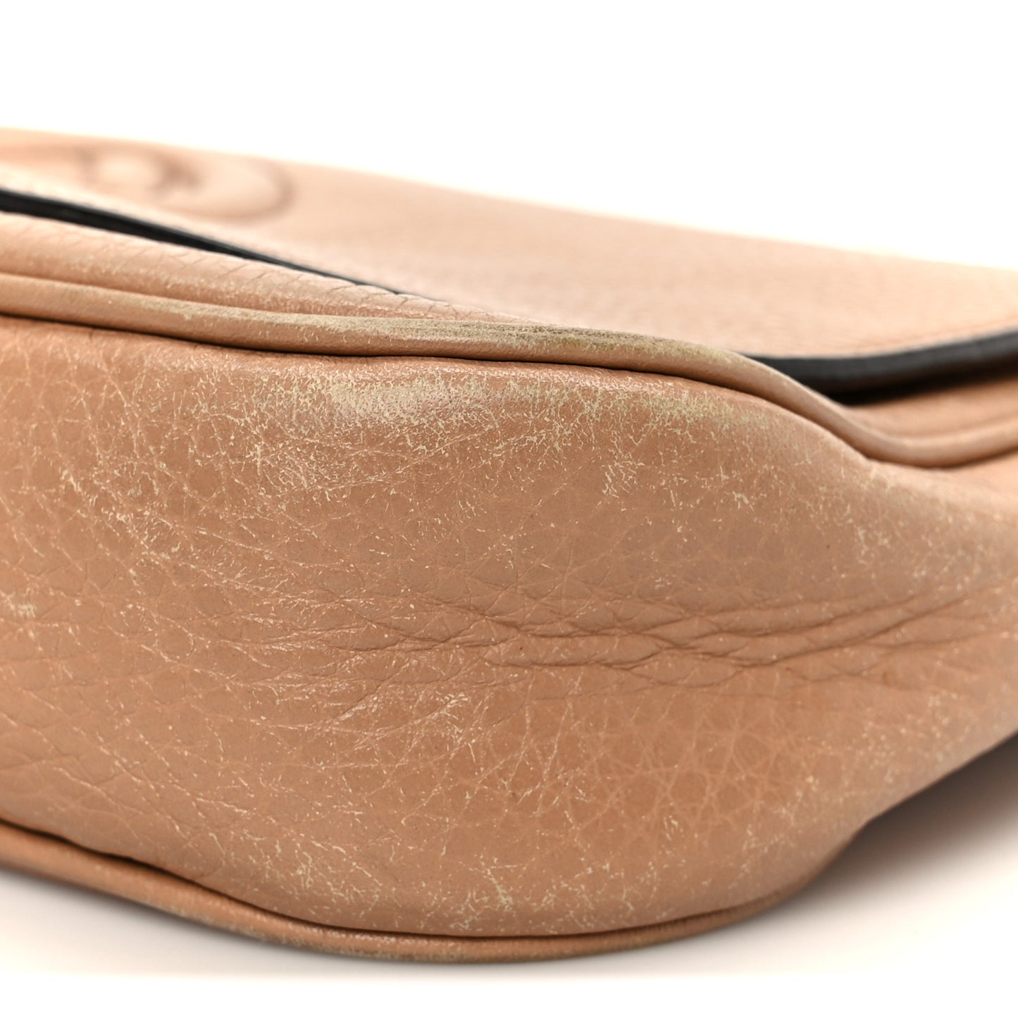 Pebbled Calfskin Medium Soho Flap Crossbody Camelia