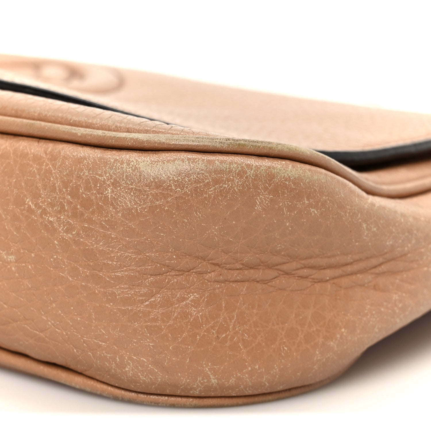 Gucci Pebbled Calfskin Medium Soho Flap Crossbody Camelia 11 of 12